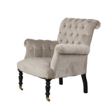 Hurley Chair Tufted Slate Grey Velvet Boutique French Furniture