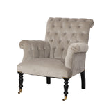 Hurley Chair Tufted Slate Grey Velvet Boutique French Furniture