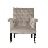 Hurley Chair Tufted Slate Grey Velvet Boutique French Furniture